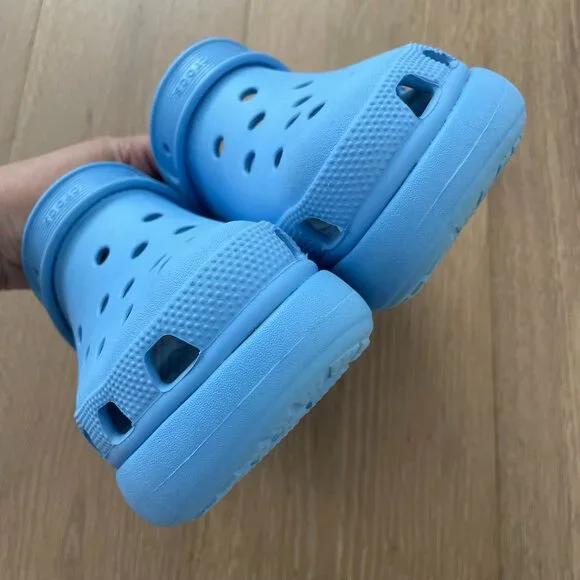 CROCS Shoes Women 7 Classic Platform Clogs Blue 207521 Lightweight Men 5 - Picture 7 of 13